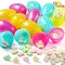 12 Pcs Candy Filled Easter Eggs for Kids Printed Plastic Easter Surprise Egg